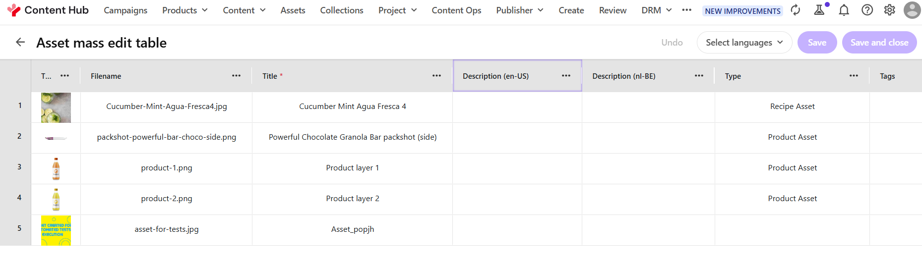 Improved the column names for multilingual fields in mass edit tables ...
