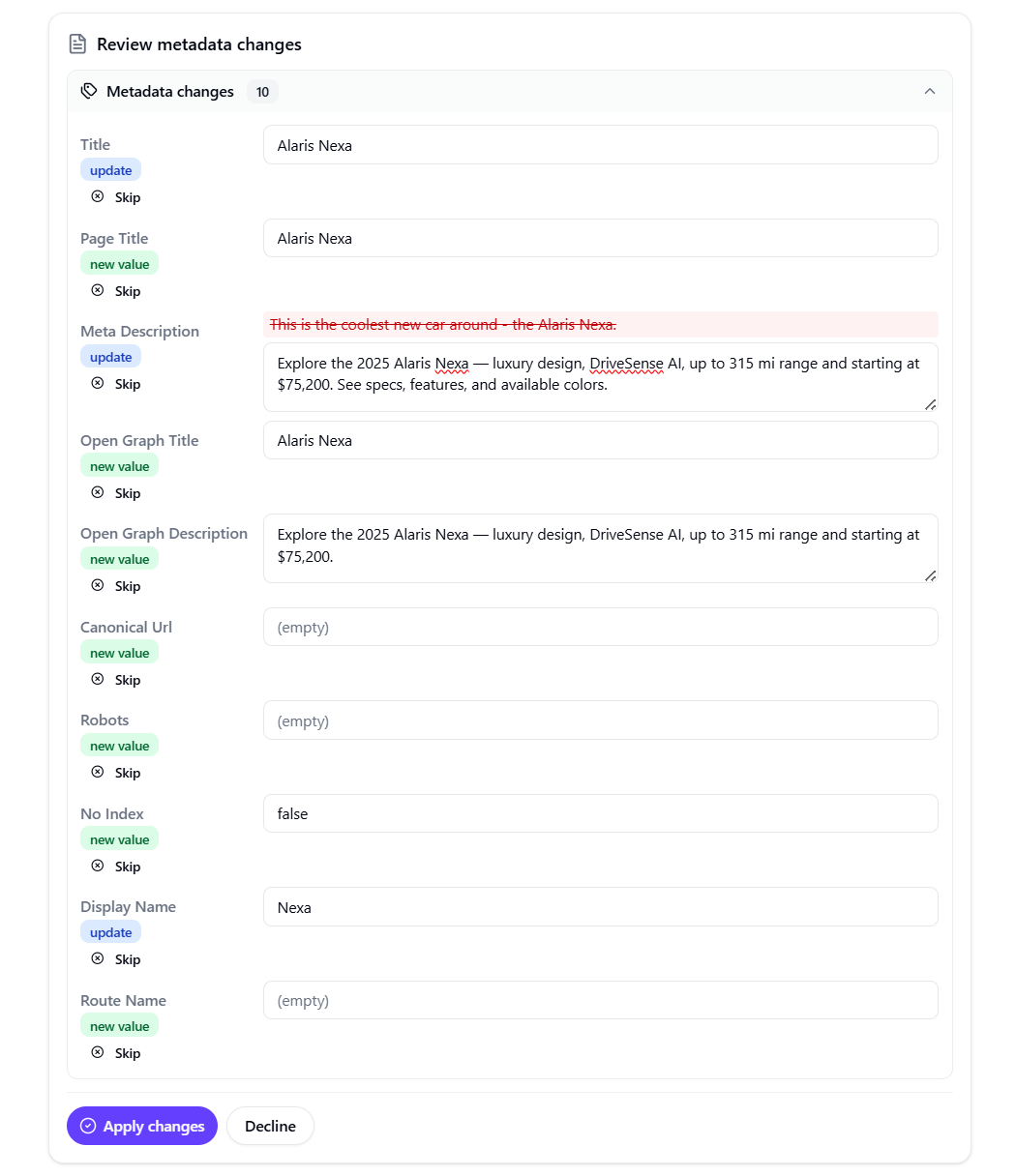 Stay in control of AI-proposed changes in SitecoreAI
