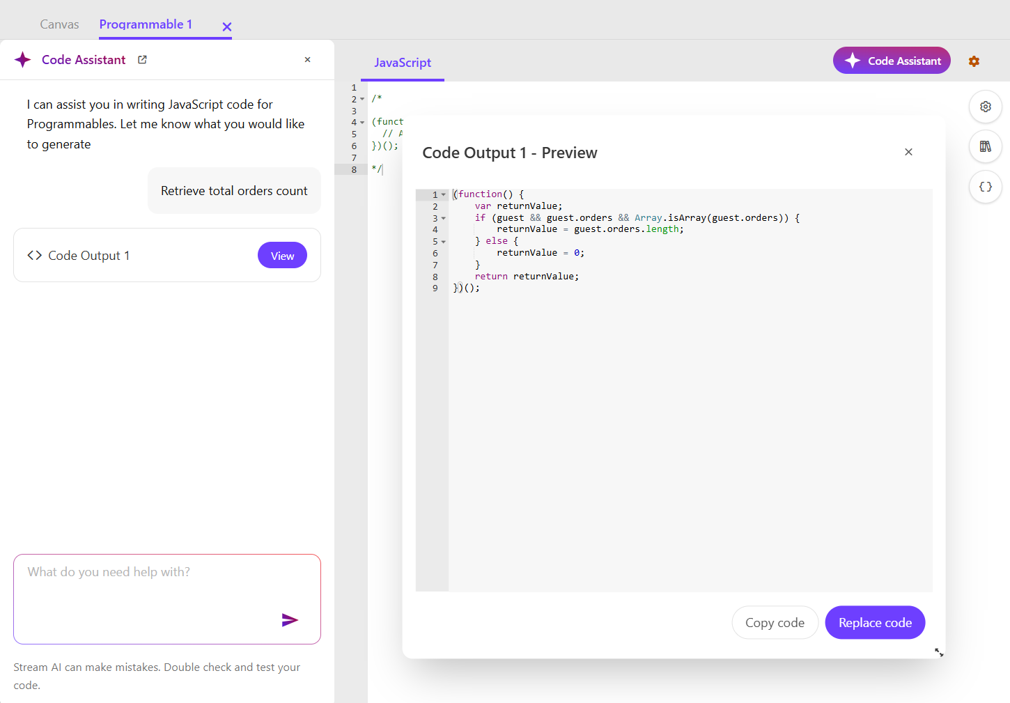 Write programmables with the Code Assistant in Personalize 